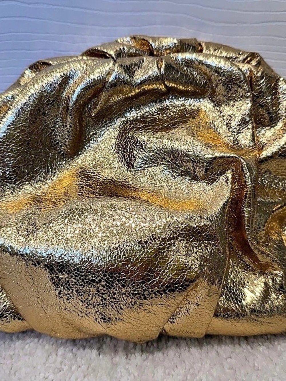 Rebecca Minkoff Ruched Gold Clutch
